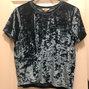 Crushed Velvet Blue Shirt